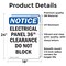 Signmission Electrical Panel 36 Clearance, 18 in W x Rectangle, Vinyl Decal OS-2PACK-NS-D-1824-V-11665 - alternate 2